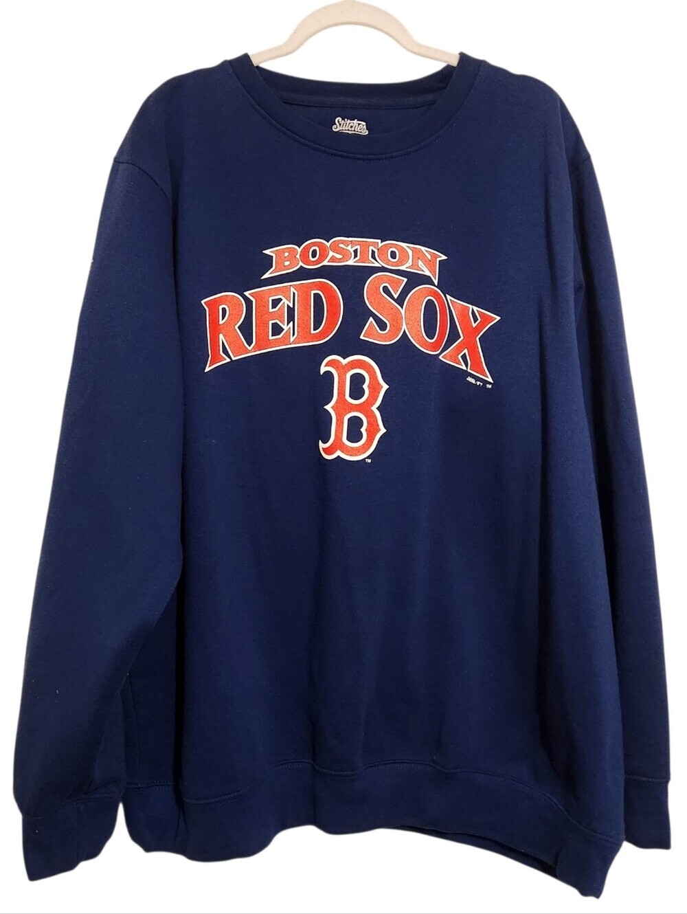 Stitches | Men's Navy Chicago Red Sox Graphic Crewneck Sweatshirt (Size 2XL)